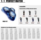 Hq8 Replacement Heads For Philips Norelco - 3 Pcs Hq8 Blades For Norelco Aquatec