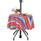  52 Inch Round Tablecloth Waterproof Outdoor Tablecloth 52   round  Red Stripe
