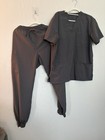 Solid Unisex Medical Scrub Set Tops   Bottoms Gray Green Black Blue