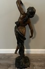 Vintage Art Nouveau Bronze Woman Fountain Statue