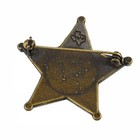 Old West Sheriff Star Badge Brass Lapel Pin Law Officer Police Costume Accessory