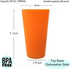 32-ounce Plastic Tumblers Large Drinking Glasses  Set Of 6 Multicolor