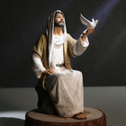 Jesus Christ Statue With Dove  Hand Painted Religious Figurine  7 Inch Jesus On