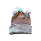Toddler Fur Pompom Knit Beanie     Gray Winter Hat Baby Girl Boy Warm Cap