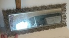 Mirrored Tray Vanity Perfume Vtg Gold Metal Frame 17x7 Inches  Velour Backing