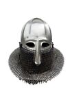 Medieval Tournament Helmet With Fluting Mild Steel Gift