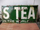 Vintage Lipton Tea Sign Board Porcelain Enamel Advertising Shop Display Rare  3