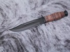 12  Kbar Style Survival Combat Knife Military Marines Black Blade Leather Handle