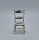 Antique Sterling Silver Miniature Dolls House Chair Ornament Import Dutch