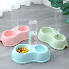 Pet Cat Bowl Automatic Feeder Water Dispenser Dog Cat Food Bowl With Drinking Ra