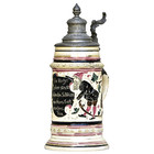Antique German Beer Stein     Adolf Diesinger  1109 0 5 L  Circa 1910