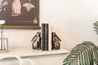 Decorative Resin Rabbit Bookends  Bronze  Set Of 2