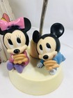 Vtg Disney Nursery Lamp Nightlight Baby Mickey   Minnie Shade Damage Please Read