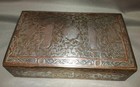 Antique Islamic Silver And Copper Inlaid Brass Box Container Decorative