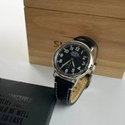 New Shinola The Runwell Men   s Quartz Watch Black Dial Leather Strap 41mm