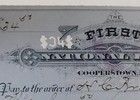 First National Bank Cooperstown  New York Cancelled Check June 7  1889