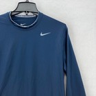 Nike Pro Combat Fitted Long Sleeve Shirt Large Blue Stretch Dri-fit Compression