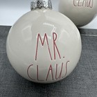 Rae Dunn By Magenta Mr    Mrs  Claus Christmas Ornament Set Of 2 Ceramic White