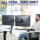 Vivo Black Dual Monitor Desk Mount Adjustable Stand  Fits Screens Up To 32 
