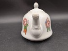 Vtg Small Teapot White Porcelain Hand Painted Chinese Figures Gold Trim China 