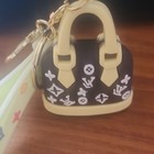 Black   White Designer Purse Charm Key Chain Key Ring  Logo Strap  Detachable