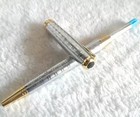Parker Sonnet Series Ballpoint Pen Silver Gold Clip Fine Nib Blue Ink Refill
