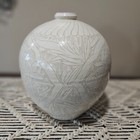 Korean Buncheong Stoneware Vase  9  X 8  X 8  Heavy Hard To Find Vintage