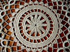  Antique Doily  Hand Crochet Lace   Tatting Design Tan Color Cotton 9  