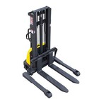 Semi-electric Pallet Stacker 3300 Lbs 98  Forklift Straddle Legs Adjustable Fork