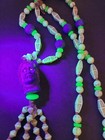 Rare Max Neiger Bros  Necklace Glass Native American Indian Chief Bead Read