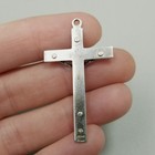 Vintage Sterling Silver Crucifix Cross Pendant Italy 1 1 2 Inch Rosary