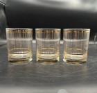 Culver Devon Double Old Fashioned Glasses Set Of Three Vintage Gold Stripe 22k
