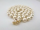 Vintage 14k Yellow Gold 7mm Akoya Cultured Pearl Knotted Strand Necklace 20 