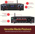 Pyle Pda77bu Bluetooth Stereo Receiver 800w 4 Channel Amp Karaoke Usb Mp3