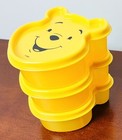 Disney Winnie The Pooh Snack Containers - 3 Total - Yellow - New 