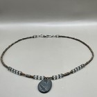 Necklace Sterling Silver Beaded Closure Assorted Gemstones Bird Pendant