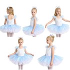 Kids Girls Costume Competition Tutu Dress Gymnastics Dancewear Dresses Ballet