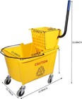 Commercial Mop Bucket With Side Press Wringer On Wheels