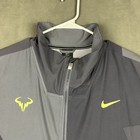 Nike Dri-fit Rafa Nadal Tennis Jacket Mens Xl Gray Geometric Full Zip Aj8257-075