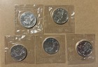 1989 Canada Elizabeth Ii      5 Dollars Maple Leaf     1 Oz Silver Coins     Lot Of 5