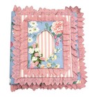 Vintage 80s Fabric Lace Photo Album 3 Ring Binder Magnetic Pages Floral Retro