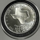 Texas History Sesquicentennial Vintage Coin 1 Troy Oz  999 Fine Silver Round 999