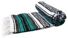 Mexican Blanket Teal Green Turquoise Serape Throw Yoga Boho Falsa Blanket Xl