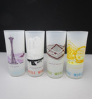 Set Of 4 Seattle World s Fair 1962 Frosted Glasses 6-1 2  Tall Different Sites