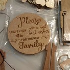 Wood Wedding Guest Book Set W  Hearts   Table Sign  Brown Wooden Decor