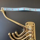 Solid Brass Coat Hook 4 Prong Wall Mount Swing Arm Vintage