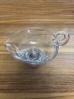 Vintage Frank M  Whiting Blown Glass Gravy Boat With Sterling Silver Base