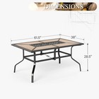 Outdoor Patio Dining Table 6 8 Person Rectangular Garden Tables W  Umbrella Hole