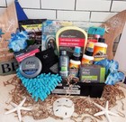 Men s Boyfriend Hamper Gift Basket Holiday Birthday Bath Body Spa Car Wash Tools