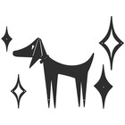 5 Pcs Mid Century Modern Atomic Dog Decor Wall Art Vintage Metal Wall Decor Cart